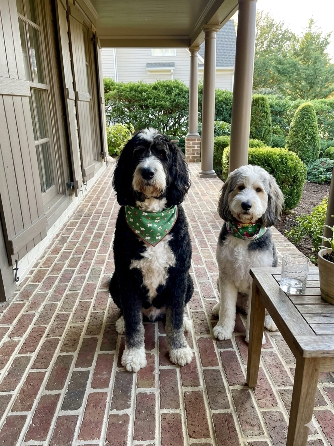 Winslow and Rocky, the two dogs behind the books